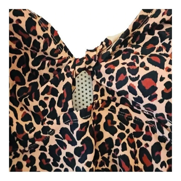 Kona Sol‎ Leopard Animal Print Halter One Piece Swimsuit Women's Plus Size 18W - Picture 6 of 11
